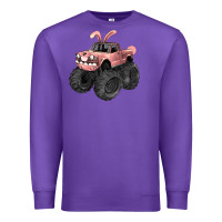 Purple Easter monster truck Easter Day Premium Sweatshirt - HowdyJamesFarm