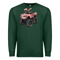 Sports Green Easter monster truck Easter Day Premium Sweatshirt - HowdyJamesFarm