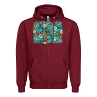 Burgundy Leopard and Turquoise Gemstone Background Zipper Hoodie - texasbilliewilder