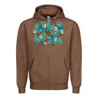 Chestnut Leopard and Turquoise Gemstone Background Zipper Hoodie - texasbilliewilder