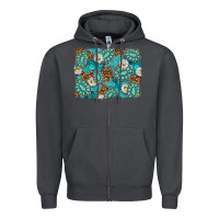 Smoke Leopard and Turquoise Gemstone Background Zipper Hoodie - texasbilliewilder