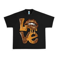 Black love leopard with lips Urban Heavy Tee - NancyCooperArtShop