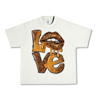 Pistachio love leopard with lips Urban Heavy Tee - NancyCooperArtShop