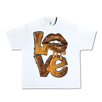 Love Leopard With Lips Urban Heavy Tee | Teevron