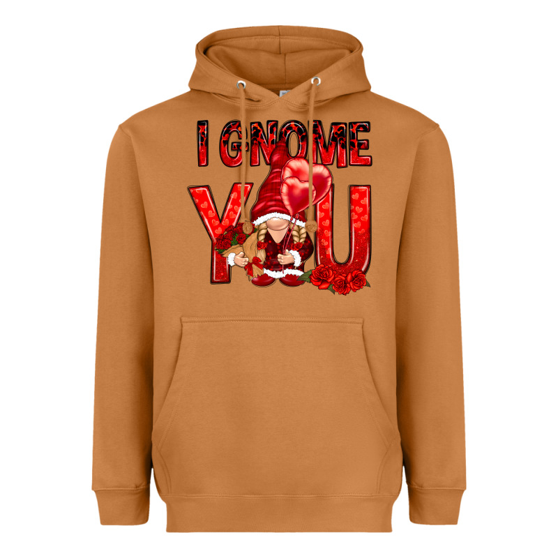 I Gnome You With Roses Valentine's Day Heavyweight Hoodie by HowdyJamesFarm | Teevron