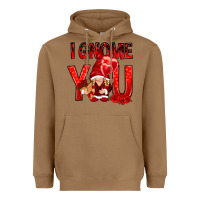 Toasted Coconut I gnome you with roses Valentine's Day Heavyweight Hoodie - HowdyJamesFarm
