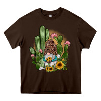 Chocolate Brown cactus gnomes Heavy Core Tee - JahusDesignShop