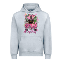 Heather Grey Pink Christmas Truck Gnome Urban Hoodie - FaDigitalArtStudio
