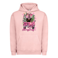 Pigment Salmon Pink Christmas Truck Gnome Urban Hoodie - FaDigitalArtStudio
