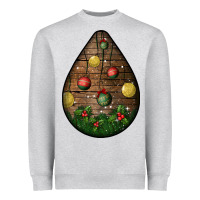 Heather Grey christmas  teardrop Heavyweight Sweatshirt - BundleAndBundleShop