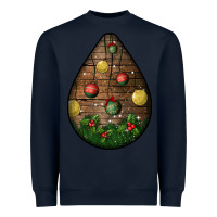 Navy christmas  teardrop Heavyweight Sweatshirt - BundleAndBundleShop