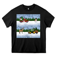 Black christmas snow truck seamless pattern Heavy Core Tee - BundleAndBundleShop