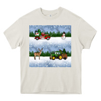 Cream christmas snow truck seamless pattern Heavy Core Tee - BundleAndBundleShop