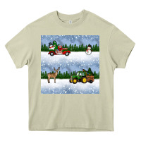 Mossy christmas snow truck seamless pattern Heavy Core Tee - BundleAndBundleShop