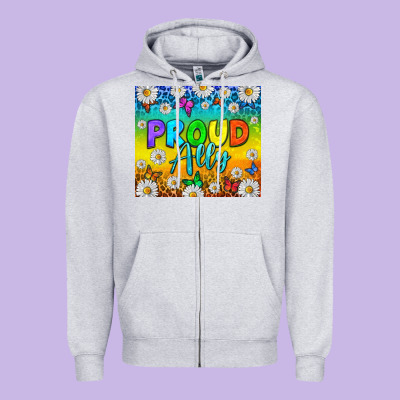 Lgbtq+ Proud Ally With Daisy Zipper Hoodie Designed By Nancycooperartshop