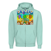 Seafoam LGBTQ+ proud ally with daisy Zipper Hoodie - NancyCooperArtShop
