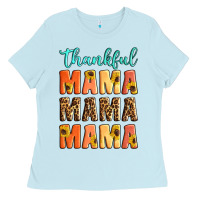 Baby Blue Thankful mama mama mama Ladies Tee - Artiststas