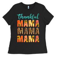 Black Thankful mama mama mama Ladies Tee - Artiststas