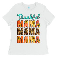 White Thankful mama mama mama Ladies Tee - Artiststas