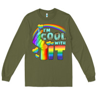 Army Green Lgbtq İ'm Cool With İt Long Sleeve Tee - BundleAndBundleShop