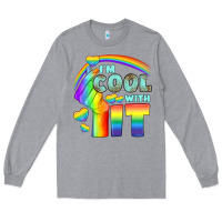 Heather Grey Lgbtq İ'm Cool With İt Long Sleeve Tee - BundleAndBundleShop