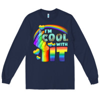 Navy Lgbtq İ'm Cool With İt Long Sleeve Tee - BundleAndBundleShop