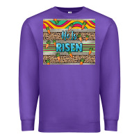 Purple He is risen tumbler Easter Day Premium Sweatshirt - HowdyJamesFarm
