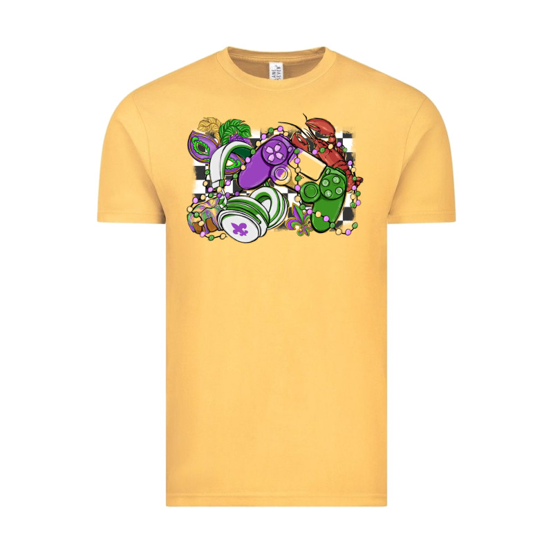 Gamer Mardi Gras Game Controller Vintage Tee by MaliasSmallBusiness | Teevron