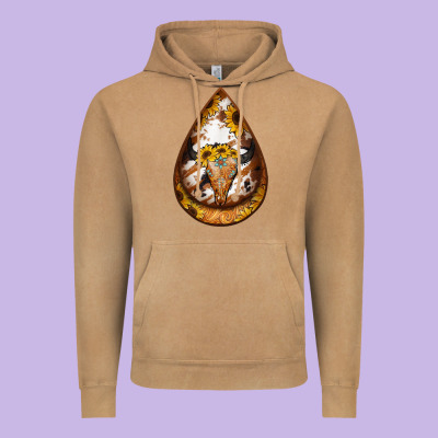Sunflower Tooled Leather Bullskull Teardrop Earrings Vintage Hoodie Designed By Jasminsmagicworld