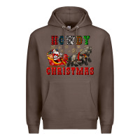 Coffee howdy christmas with santa riding his sleighs Premium Hoodie - CowGirlArtShop
