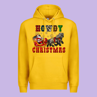 Howdy Christmas With Santa Riding His Sleighs Premium Hoodie Designed By Cowgirlartshop
