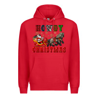 Red howdy christmas with santa riding his sleighs Premium Hoodie - CowGirlArtShop