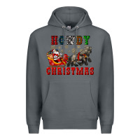 Rock howdy christmas with santa riding his sleighs Premium Hoodie - CowGirlArtShop