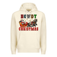 Sandshell howdy christmas with santa riding his sleighs Premium Hoodie - CowGirlArtShop