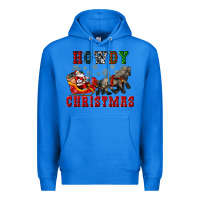 True Royal howdy christmas with santa riding his sleighs Premium Hoodie - CowGirlArtShop