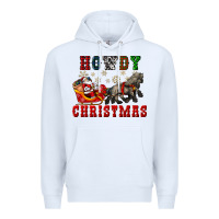 White howdy christmas with santa riding his sleighs Premium Hoodie - CowGirlArtShop