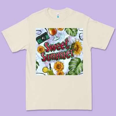 Sweet Summer Seamless Pattern Premium Tee Designed By Bundleandbundleshop