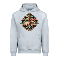 Heather Grey Aztec symbol rodeo Urban Hoodie - FaDigitalArtStudio