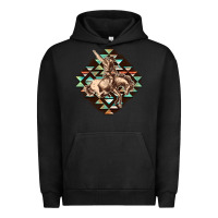 Pigment Black Aztec symbol rodeo Urban Hoodie - FaDigitalArtStudio