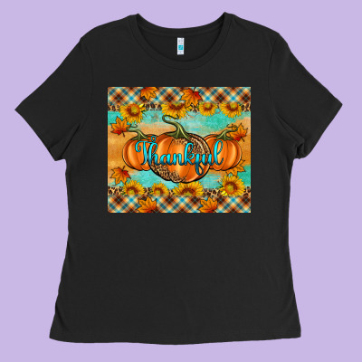 Thankful Pumpkins Ladies Tee Designed By Artiststas