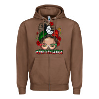 Chestnut Mexicana messy bun Zipper Hoodie - NancyCooperArtShop