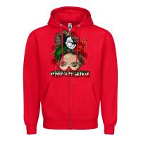 Mexicana Messy Bun Zipper Hoodie | Teevron