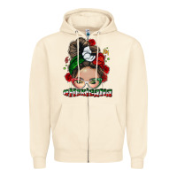 Sandshell Mexicana messy bun Zipper Hoodie - NancyCooperArtShop