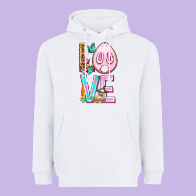 Love Rabbit Easter Day Heavyweight Hoodie Designed By Howdyjamesfarm