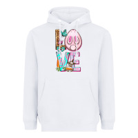 White Love Rabbit Easter Day Heavyweight Hoodie - HowdyJamesFarm
