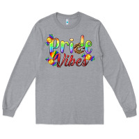 Heather Grey Pride Vibes LGBTQ Long Sleeve Tee - BundleAndBundleShop