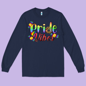 Pride Vibes Lgbtq Long Sleeve Tee Designed By Bundleandbundleshop