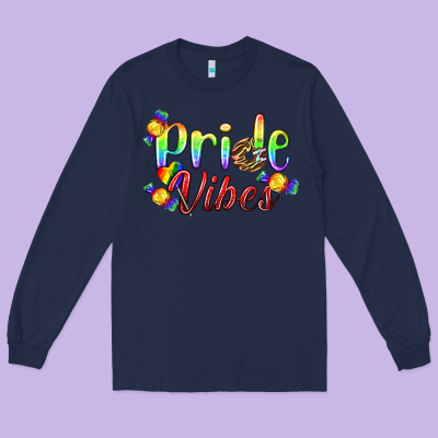 Pride Vibes Lgbtq Long Sleeve Tee Designed By Bundleandbundleshop