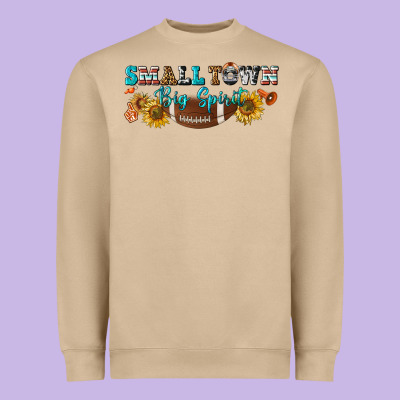 Small Town Big Spirit Heavyweight Sweatshirt Designed By Bundleandbundleshop