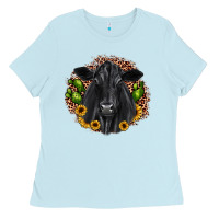 Baby Blue black angus cactus sunflower Ladies Tee - JahusDesignShop